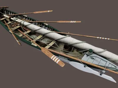 Whaling Boat Low-poly 3D model