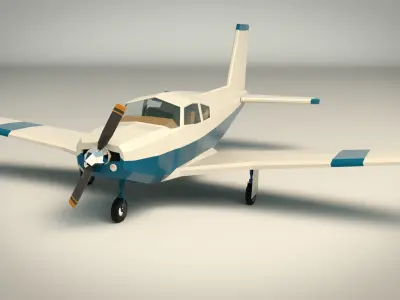 Low Poly Light Aircraft 02 Low-poly 3D model