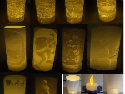 Christmas led tea light decoration bundle commercial use license 3D print model