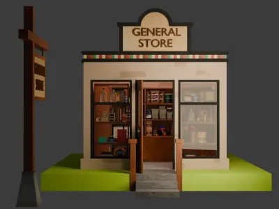 General Store Low-poly 3D model