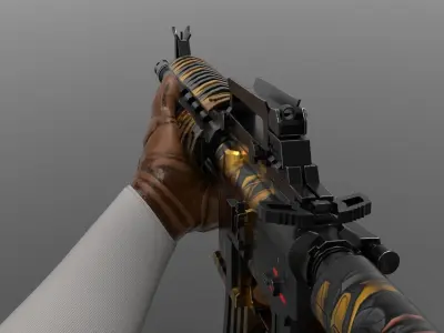 m4 Gun Fps - Tps Low-poly 3D model