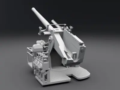 5 inch 25 caliber 2 Scale model 3D print model