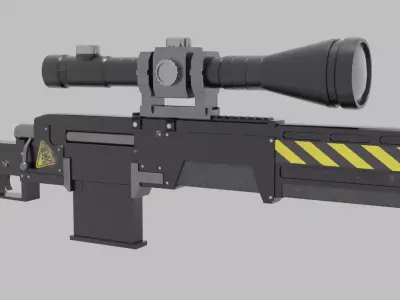 Sniper rifle FPS Game-Ready Weapon Low-poly 3D model