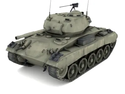 M24 Chaffee Low-poly 3D model