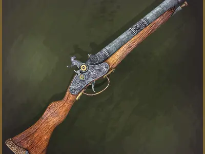 Animated Pirate Musketoons Low-poly 3D model