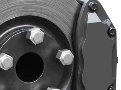 Car braking system for mid size cars 3D model