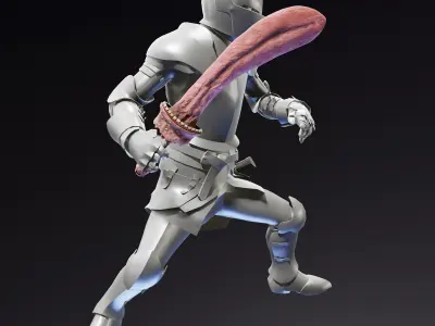 Cursed Tongue Sword Low-poly 3D model