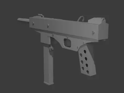 Luty submachine gun Low-poly 3D model