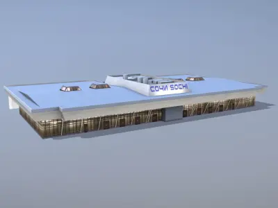 Airport Terminal URSS Terminal New VIP Low-poly 3D model
