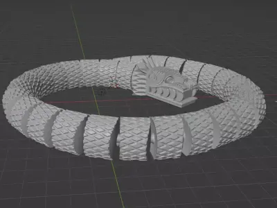 Quetzalcoatl articulated mexican snake 3D model
