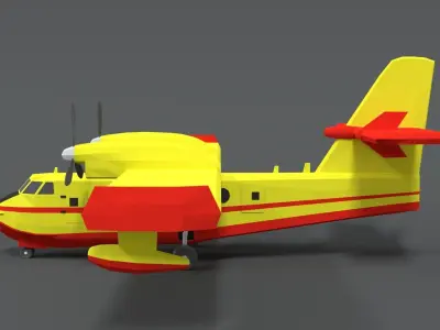 Low Poly Canadair CL 215 Low-poly 3D model