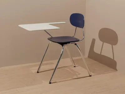 American school desk Free low-poly 3D model