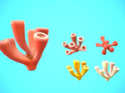 CORAL 02 CARTOON STYLIZED Low-poly 3D model
