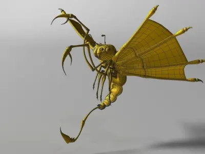 Flying scorpion Rigged Low-poly 3D model
