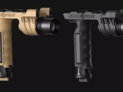 SureFire M900A - Vertical Foregrip Flashlight - Game Asset Low-poly 3D model