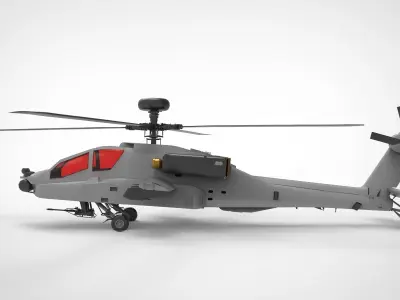 AH-64 Apache grey matte 3D model