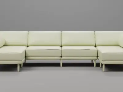 Modern 4-Piece Modular Sectional Sofa - Sample File 3D model
