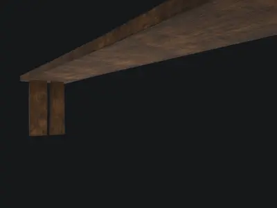 Medieval Old Wooden Bench Low-poly 3D model purchase