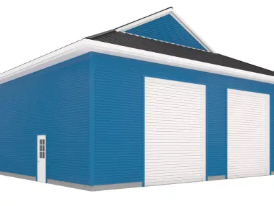 Garage-010 Low Poly house 3D model