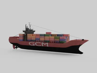 Cargoship Blender File Free 3D model