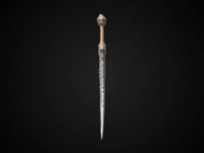 Stylized Orc Sword - Rustfang - Game Ready Free 3D model