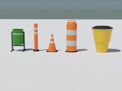 Traffic signs Free low-poly 3D model