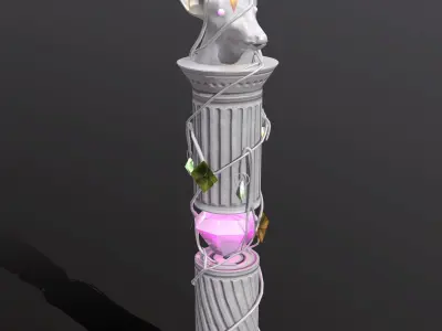 column deer Free low-poly 3D model