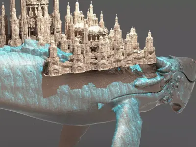 Dinosaur whale ship 1 3D model