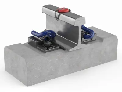 Railway Pyrotechnic Signal Mounted on Rail 3D model