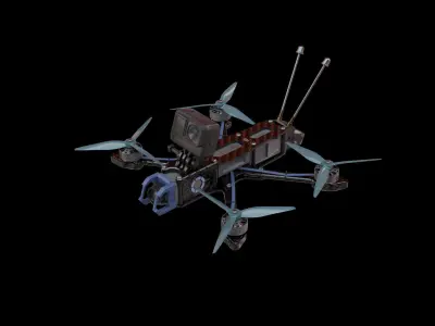 FPV Drone Low-poly 3D model