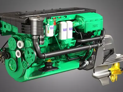 Penta D6-330 Engine - 6 Cylinder Marine Engine 3D model
