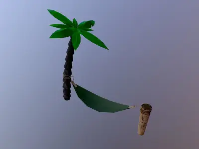 Hammock palm tree with Free low-poly 3D model