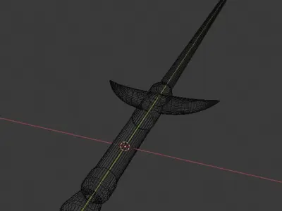Needle sword Low-poly 3D model