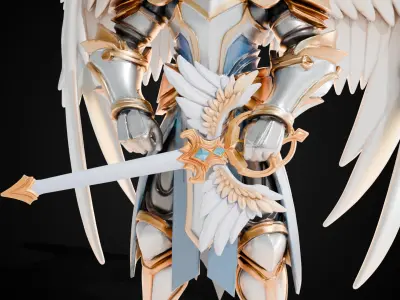 Stylized Sword - Paladin Sword Celestial Verdict - Game Ready 3D model