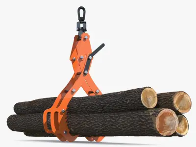 Log Handling Tongs with Multiple Trunks 3D model