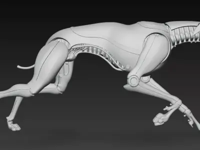 Stealth Robotic Dog  Futuristic Cyberpunk AI Patrol Unit Low-poly 3D model