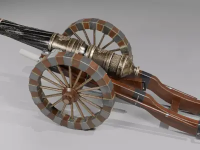 cannon Low-poly 3D model