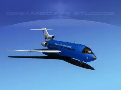 Boeing 727-100 Braniff Intl 2 3D model