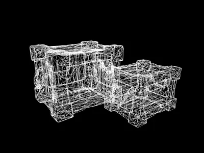 Low Poly Stylized Nautical Crate Set Low-poly 3D model