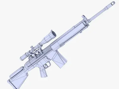 G3A3 Scoped Low-poly 3D model