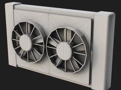Engine Radiator Free low-poly 3D model