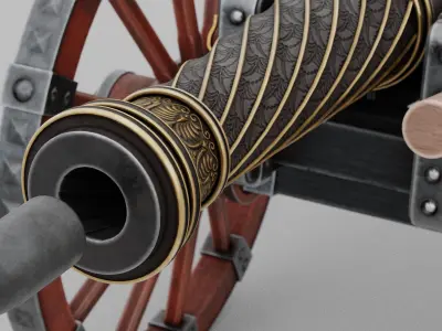 O Kit 01 Cannon Kit 05 of 05 royal imperial cannon Low-poly 3D model