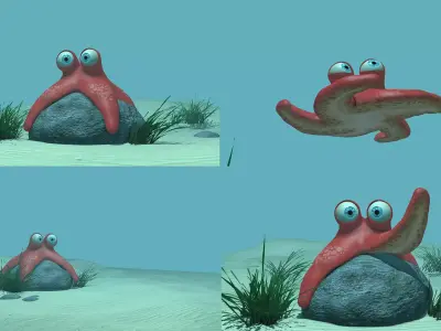 Starfish Rigged Character 3D model