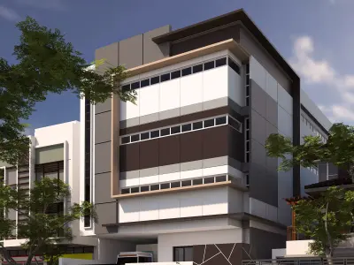 BRIXTON COMMERCIAL Low-poly 3D model