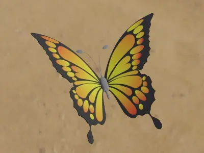 Rigged And Animated Butterfly 3D model