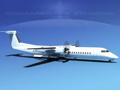 De havilland Canada DHC-8-Q400 LP SS  Low-poly 3D model