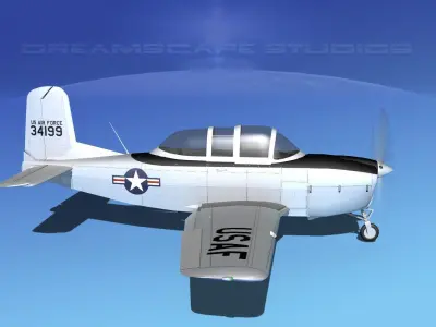 Beechcraft T-34 Mentor V01 USAF 3D model