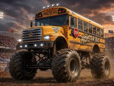 Monster Bus 3D Model STL Futuristic Heavy Bus for 3D Printing 3D print model