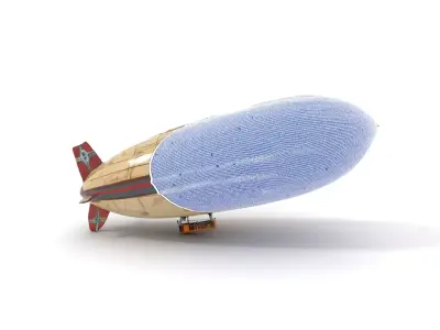 Vintage Airship model pack Low-poly 3D model