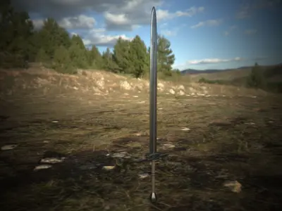 Steel Great Sword Low-poly 3D model